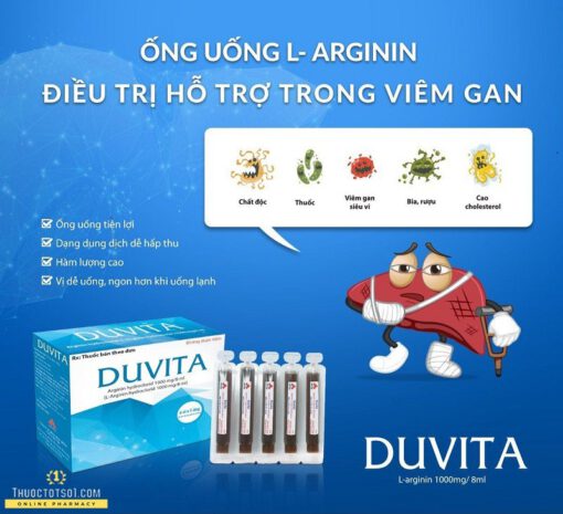 Duvita Arginin thuốc giải độc gan amoniac máu điều trị viêm gan siêu vi