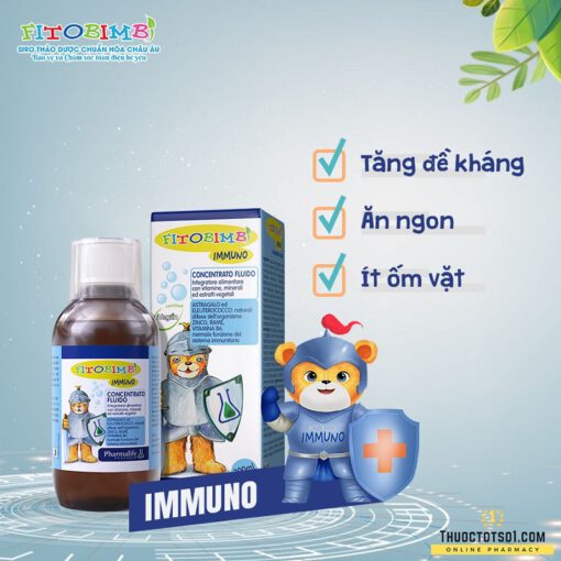 Fitobimbi Immuno tăng cường miễn dịch cho bé giúp ăn ngon ít ốm vặt