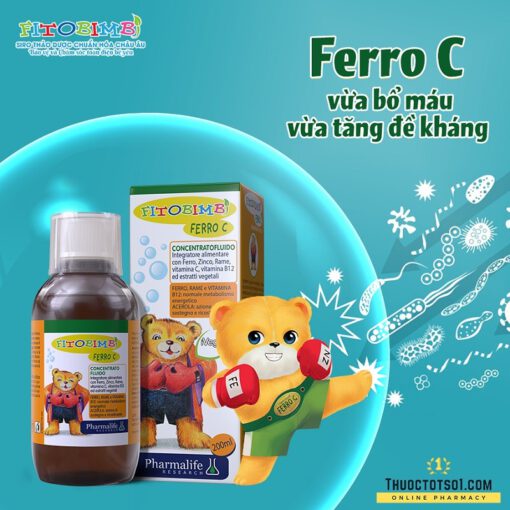Fitobimbi Ferro C siro bổ máu phòng ngừa thiếu sắt nhập khẩu Italy