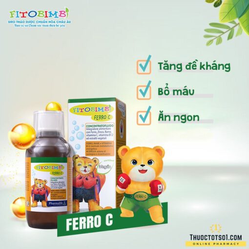 Fitobimbi Ferro C siro bổ máu phòng ngừa thiếu sắt tăng đề kháng