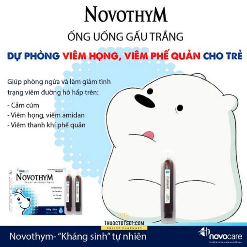 Novothym siro thảo dược châu âu chống viêm đường hô hấp viêm phế quản viêm họng