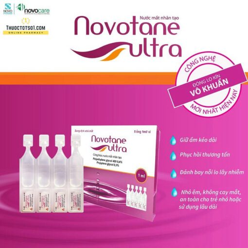 nước mắt nhân tạo Novotane Ultra điều trị khô mắt mỏi mắt Novopharm