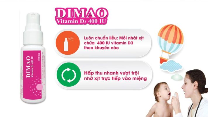 vitamin D3 dạng xịt Dimao cho trẻ thêm cao hấp thu nhanh vượt trội