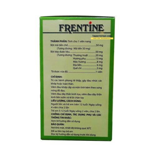 Frentine thuốc điều trị đau dây thần kinh toa và liên sườn thảo dược