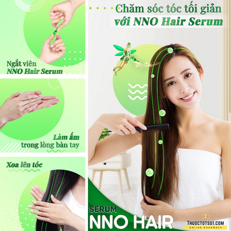 serum dưỡng tóc NNO Hair ngăn ngừa 7 dấu hiệu tóc hư tổn cách sử dụng