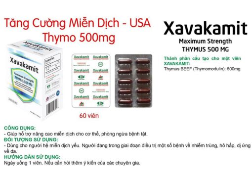 viên tăng miễn dịch Mỹ Xavakamit nâng cao đề kháng phòng ngừa bệnh tật hộp 60 viên nang mềm