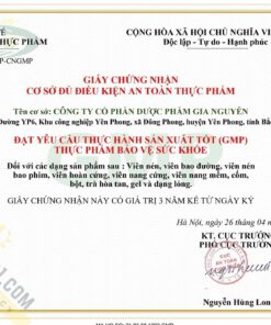 công ty dược Gia Nguyễn chứng nhận đạt chuẩn GMP thuoctotso1.com