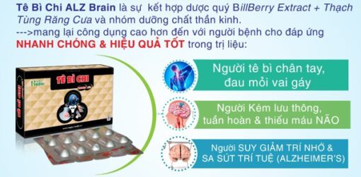 Tê Bì Chi Brain Alz giúp giảm tê bì chân tay và suy giảm trí nhớ nhanh chóng hiệu quả