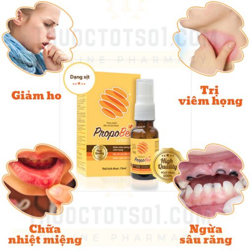 xịt họng keo ong Propobee spray hết viêm họng giảm ho nhanh chóng nhiều công dụng