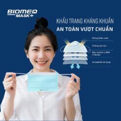 khẩu trang y tế Biomeq Mask kháng khuẩn vượt chuẩn 4 lớp vải không dệt siêu mịn