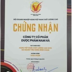 Nam Hà Pharma chứng nhận hàng Việt Nam chất lượng cao thuoctotso1