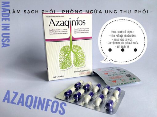 viên bổ phổi Mỹ Azaqinfos làm sạch ngăn ngừa nhiễm độc phổi ung thư phổi