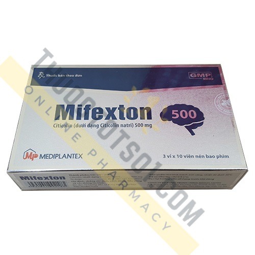thuốc Mifexton Citicolin 500mg điều trị tai biến mạch máu não sa sút trí tuệ thiếu máu lên não thuoctotso1.com