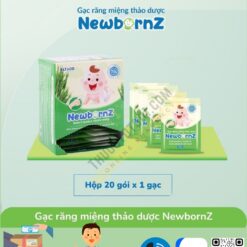 gạc răng miệng thảo dược NewbornZ giúp vệ sinh trị nấm và tưa lưỡi trẻ em hộp 20 gói thuoctotso1.com