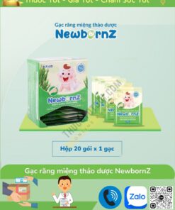 gạc răng miệng thảo dược NewbornZ giúp vệ sinh trị nấm và tưa lưỡi trẻ em hộp 20 gói thuoctotso1.com